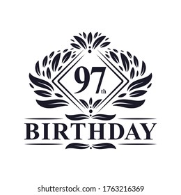 97 years Birthday Logo, Luxury 97th Birthday Celebration.