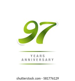 97 Years Green Anniversary  Logo Celebration