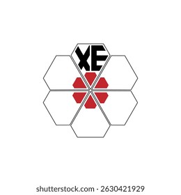 974 diamond shape alphabet letter pentagon geometric educational learning flower logo X E