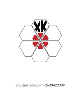 977 diamond shape alphabet letter pentagon geometric educational learning flower logo X K