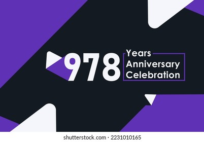 978 years anniversary celebration modern banner template design