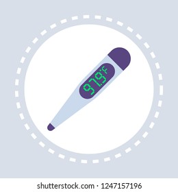 97.9 per fahrenheit electronic thermometer icon healthcare medical service logo medicine and health symbol concept flat