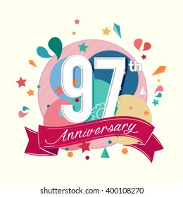 97th anniversary with abstract background
