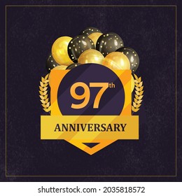 97th Anniversary Celebration Design, Vector illustration design.

