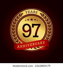 97th anniversary celebration logo design. Vector Eps10