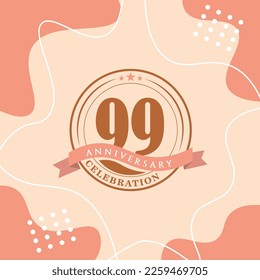 97ª celebración del aniversario logo diseño vectorial con fondo de color marrón y color marrón más tarde diseño abstracto 