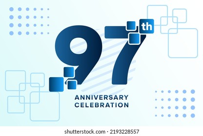 97th Anniversary celebration logotype. Anniversary celebration template design, Vector illustrations.