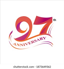 97-jähriges Logo, Vektordesign