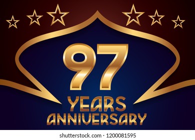 97th Anniversary numbers. background for anniversary