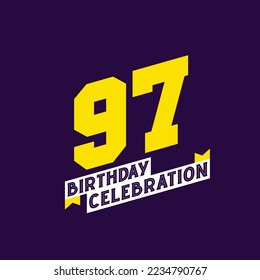 97th Birthday Celebration vector design,  97 years birthday