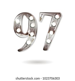 97th silver anniversary logo, ten years birthday celebration solated on white background