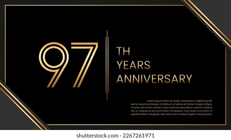 97th year anniversary design template. vector template illustration