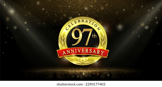 97th years celebration anniversary logo vector isolated on black background