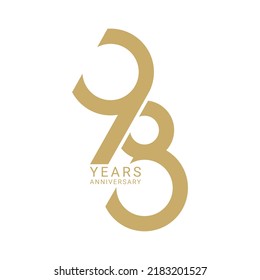 Logo del 98 Aniversario, Color dorado, elemento Diseño de plantilla vectorial para cumpleaños, invitación, boda, jubileo e ilustración de tarjeta de saludo.