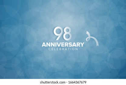 98 anniversary celebration with simple style on classic blue