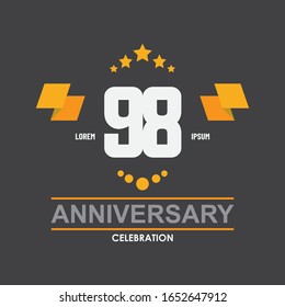 98 años celebración diseño de plantillas de concepto vectorial