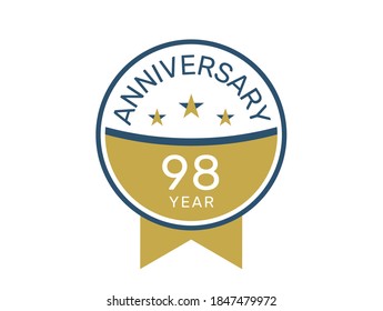 98-jährige Logo-Vektorvorlagen, 98-jähriges Design 
