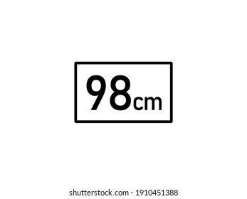 Ilustración vectorial de 98 centímetros, 98 cm de tamaño