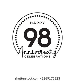 98 concept, monochrome, design for event, invitation card, greeting card, banner, poster, flyer, book cover and print. Vector Eps10