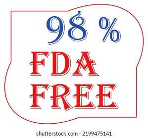 98% Dandruff Free banner tag product label vector illustration art isolated on white background in various colors