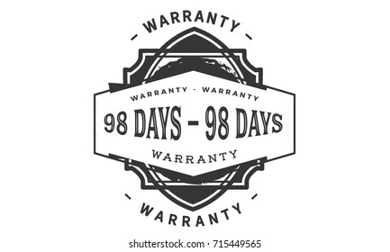 98 days warranty icon vintage rubber stamp guarantee