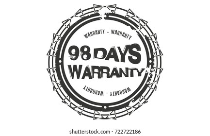 98 days warranty icon vintage rubber stamp guarantee