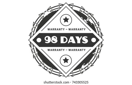 98 days warranty icon vintage rubber stamp guarantee