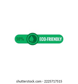 98% Eco-friendly green banner art template vector illustration. Ad banner tag for social media.