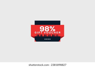 98% Gift Voucher Minimalist signs and symbols design with fantastic color combination and style
