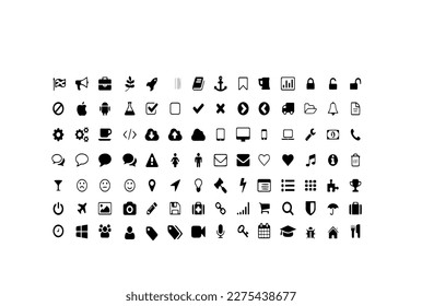 98 Iconos Vector Blanco Y Negro