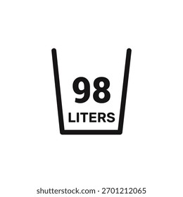 98 litros de Vector Icon líquido de Vector de medida de fondo blanco