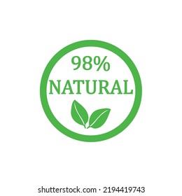 Icono de diseño de la placa de vectores natural del 98%