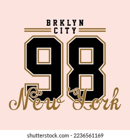 98 new york sport,T-shirt design made for screen-printing and digital (DTG) printing,vector,poster,card