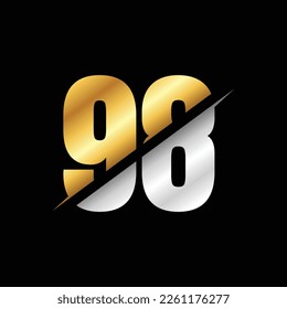 98 Number Luxury Logo Design Template Inspiration, Vector Illustration.