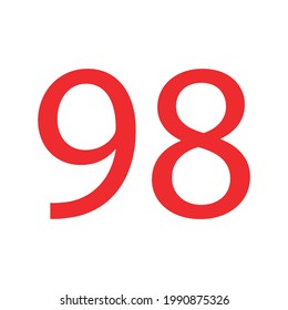 98 NUMBER SIMPLE CLIP ART VECTOR