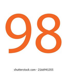 98 NUMBER SIMPLE CLIP ART VECTOR ILLUSTRATION