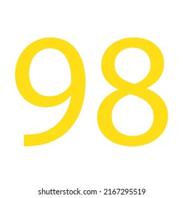 98 NUMBER SIMPLE CLIP ART VECTOR ILLUSTRATION