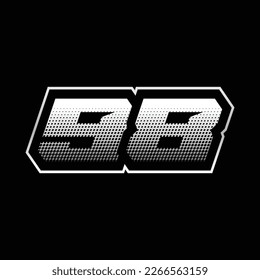 98 Inspiración De Plantilla De Diseño De Logotipo De Velocidad Numérica, Ilustración Vectorial Para Pegatinas, Carreras.