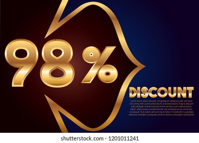 98% off discount promotion sale,  sale promo marketing.