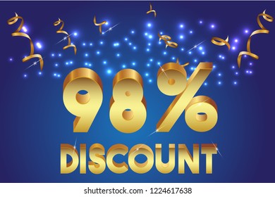 98% off discount promotion sale,  sale promo marketing.