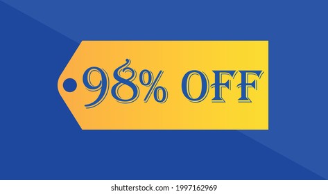 98% off orange and blue discount coupon for special offers on discounts and promotions.