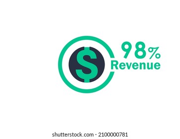 98% de diseño de ingresos imagen vectorial