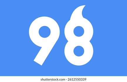 98 Shark Logo Number Simple Modern Blue