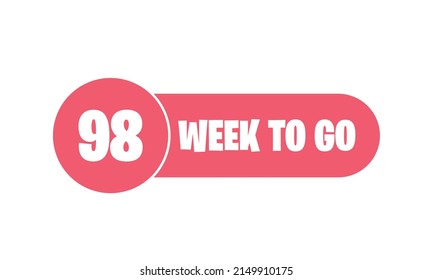 98 Week to Go promotion countdown vector illustration sticker sale price offer promo deal timer, Vector illustration. EPS 10