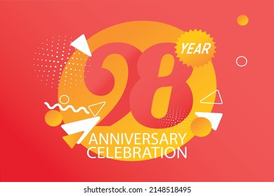 98 year anniversary celebration logotype. anniversary logo with orange and white color isolated on black background, vector design for celebration, invitation card, and greeting card - Vector