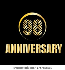 98 year anniversary celebration, vector design for celebrations, invitation cards and greeting cards