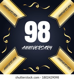 98 year anniversary celebration, vector design for celebrations, invitation cards and greeting cards