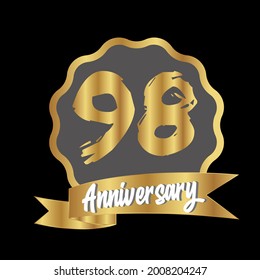 98 year anniversary celebration, vector design for celebrations, invitation cards and greeting cards