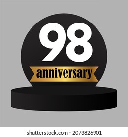 98 year anniversary celebration, vector design for celebrations, invitation cards and greeting cards