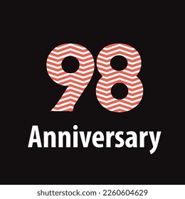 98 year anniversary celebration, vector design for celebrations, invitation cards and greeting cards